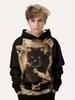 Children's Clothing Hoodies Long Sleeve Children's Sweatshirt Cartoon Children's Fashion Cat Print Girls' Summer Clothes Boy Top