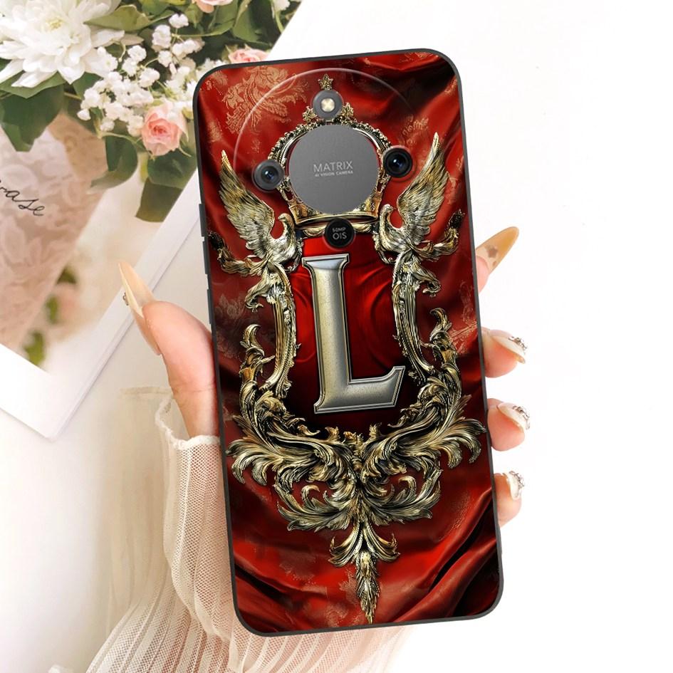 For Honor X9d Case MTN-NX1 Shockproof Cover Luxury Initial Letters Crown Soft Silicone Back Shell For HonorX9D Magic 8 Lite Capa