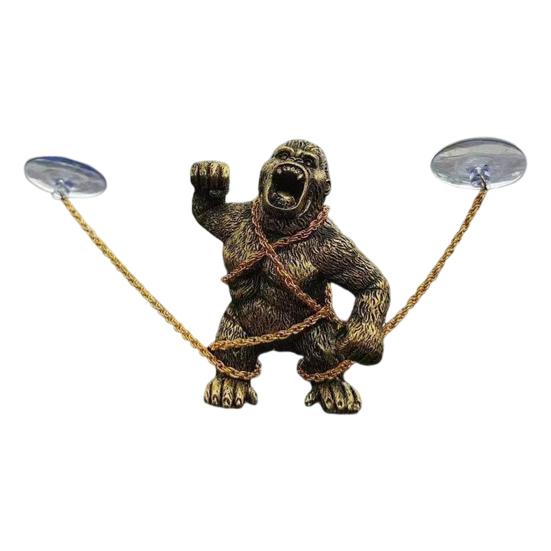 

Орангутанг из смолы, реалистичный вид, фигурка животного, ручная работа, прочное украшение в виде гориллы, домашний декор A золотистый