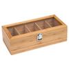 Acrylic Bamboo Multi-Compartment Tea and Coffee Storage Box & Desktop Shelf