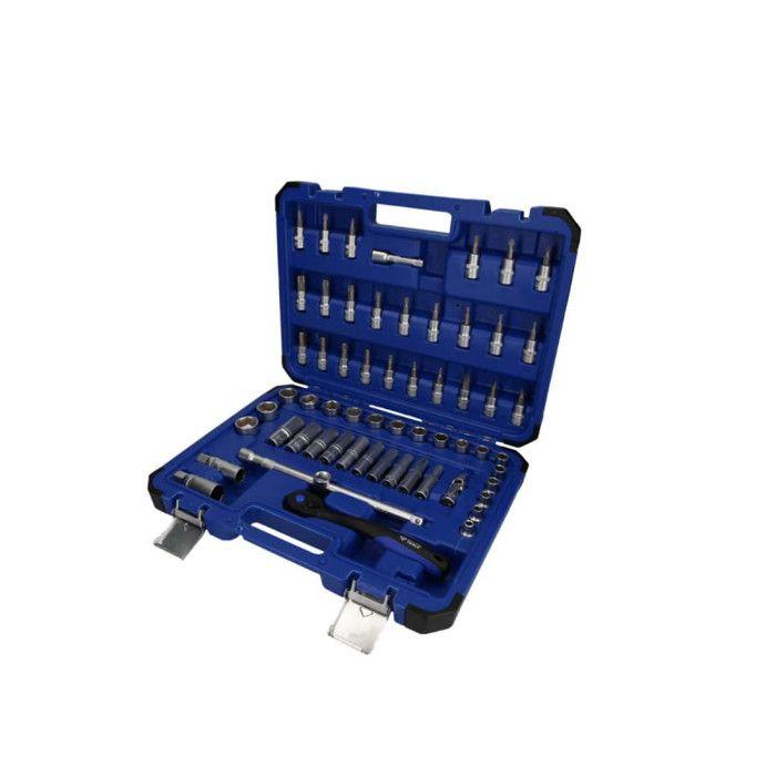 Coffret de douilles et cliquets 3/8'' - BRILLIANT TOOLS BT021061 - 61 pièces