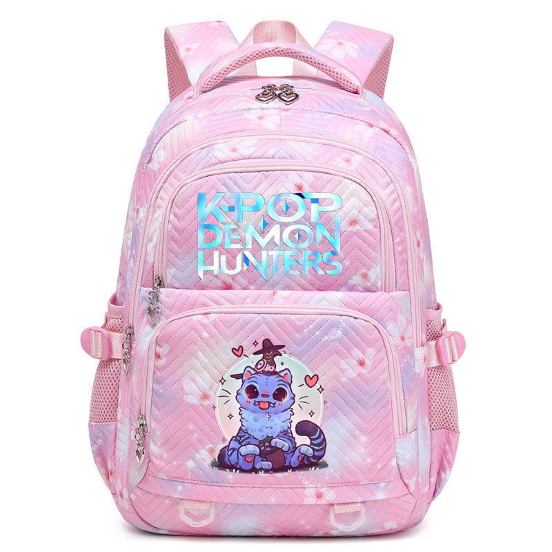 KPOP Demon Hunter Girls Printed Backpack Teen Girls Student Backpack Children's Large Capacity Backpack Cute Cartoon
