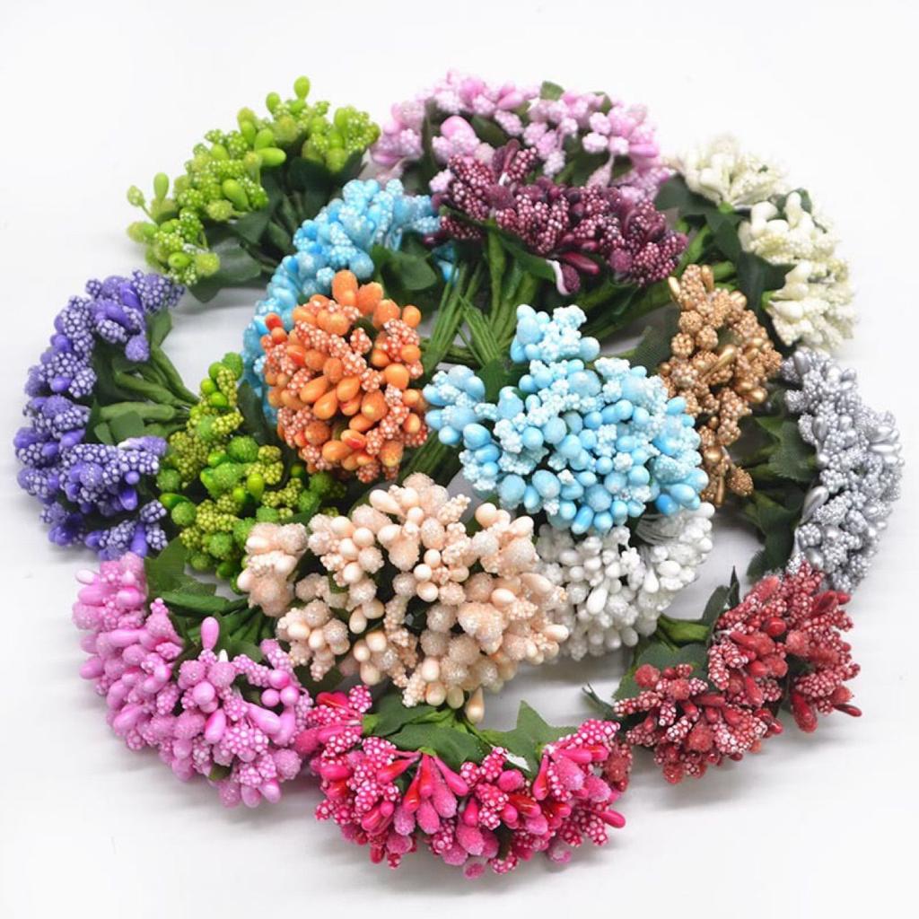 Decorative Flowers Wreaths Fake Plants Stamen Scrapbooking Festival Decoration Home Wedding Bridal Bouquets Artificial Flowers