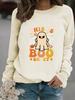 Autumn/Winter Women's Spider Web & Ghost Print Long-Sleeve Hoodie