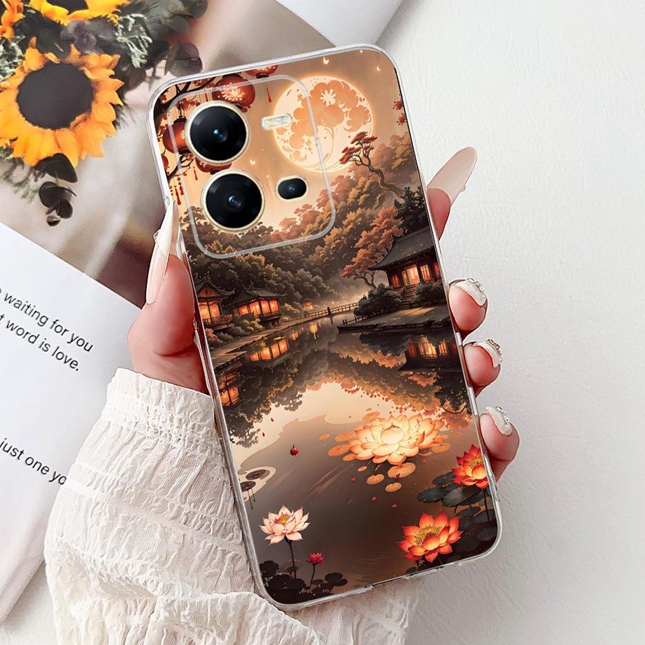 For Vivo V25 5G Case Vivo V25e V2201 Cute Cat Lion King Painted Cover Soft Silicone Phone Case For Vivo V25e V 25 VivoV25 Fundas