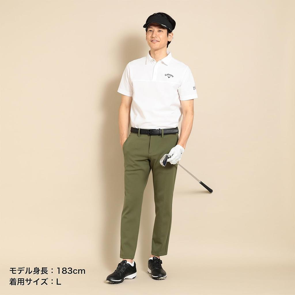 Callaway Short Sleeve Polo Shirt UV for C23234100 Size 3L Men's (Moisture-Wicking, Quick-Drying, Protection) Golf, 1030_White,