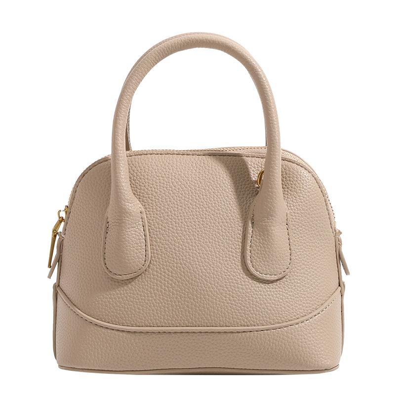 Light Luxury Lychee Pattern Casual Versatile Women's Shoulder Bag Simple Trendy Shell Bag Korean Style Fashion Crossbody Bag