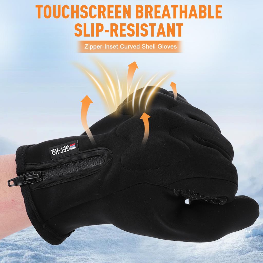 Outdoor Skiing Gloves Winter Sports Warm Thermal Gloves Windproof Ski Cycling Motorcycle Gloves Touch Screen Hand Warmer Mitten