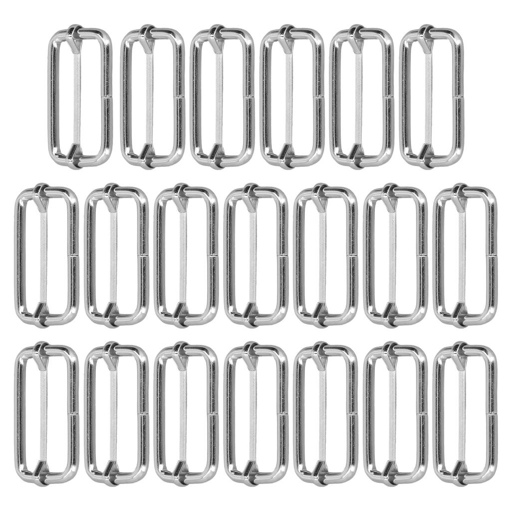 20Pcs Metal Rectangle Adjuster Durable Fadeless Exquisite Wide Application Metal Buckle for Clothes