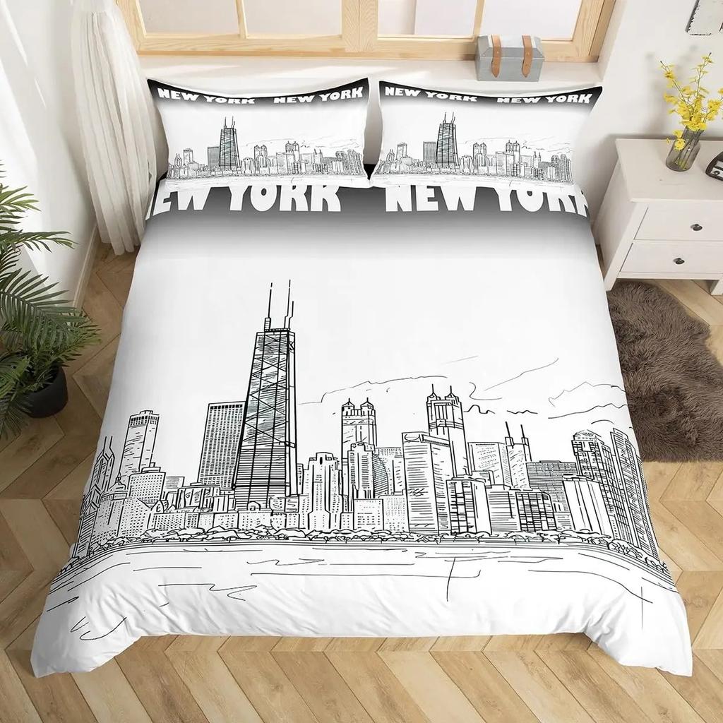 New York City Golden Arches Bridge 3D Print Bedding Set Cozy Duvet Cover King Queen Twin Single Size Birthday Gift Bedroom Decor