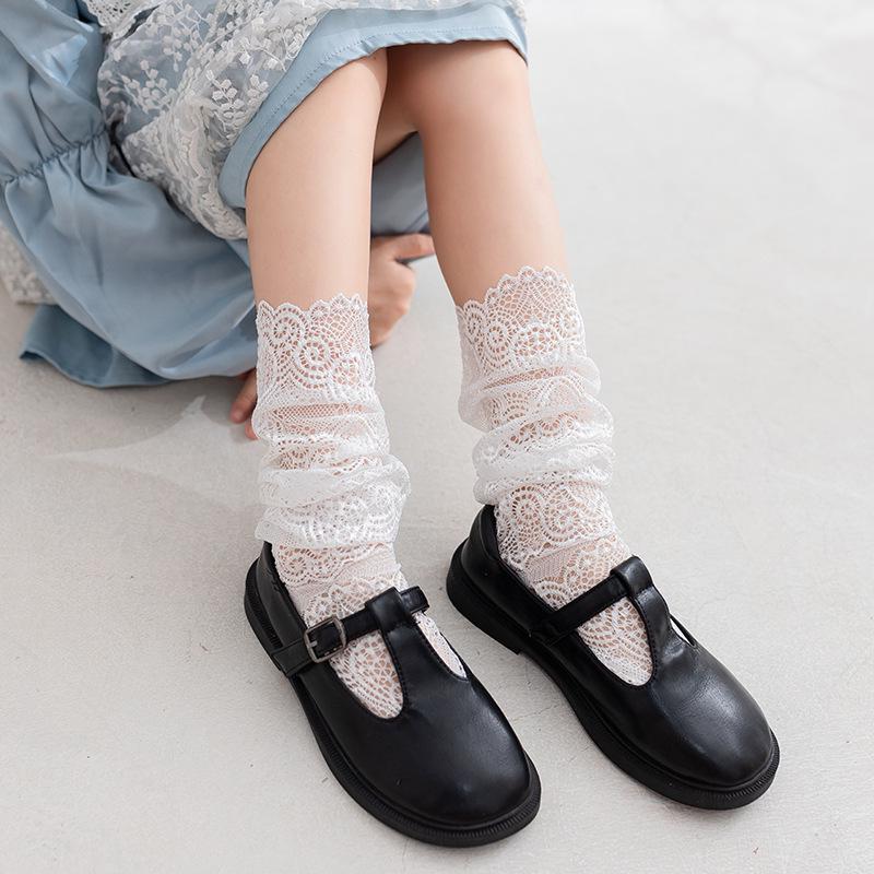 2024 Spring/Summer Korean Lace Ruffled Anti-Mosquito Mid-Calf Socks for Girls