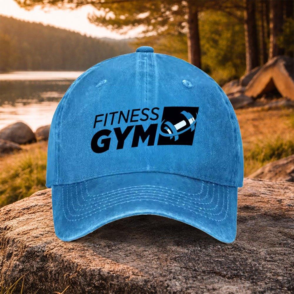 pc Casual AllMatch Gym Dumbbell Print Washed Baseball Cap Suitable for Golf Casual Wear And Outdoor Activities Unisex Golf