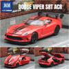 1/32 דודג' וייפר SRT ACR דגם מכונית צעצוע JKM Diecast מתכת מיניאטורה מירוץ דגם צליל ותאורה אוסף מתנה לילדים