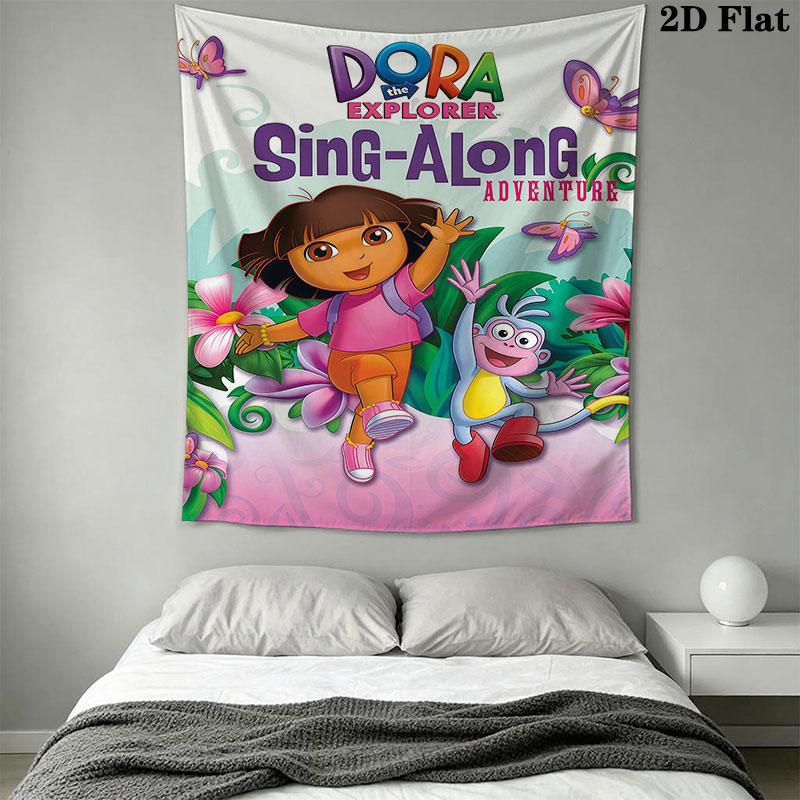 Dora the Explorer C Wall Hanging Printed Fabric Blanket Decorative Tapestries for Bedroom Living Room Home Decor