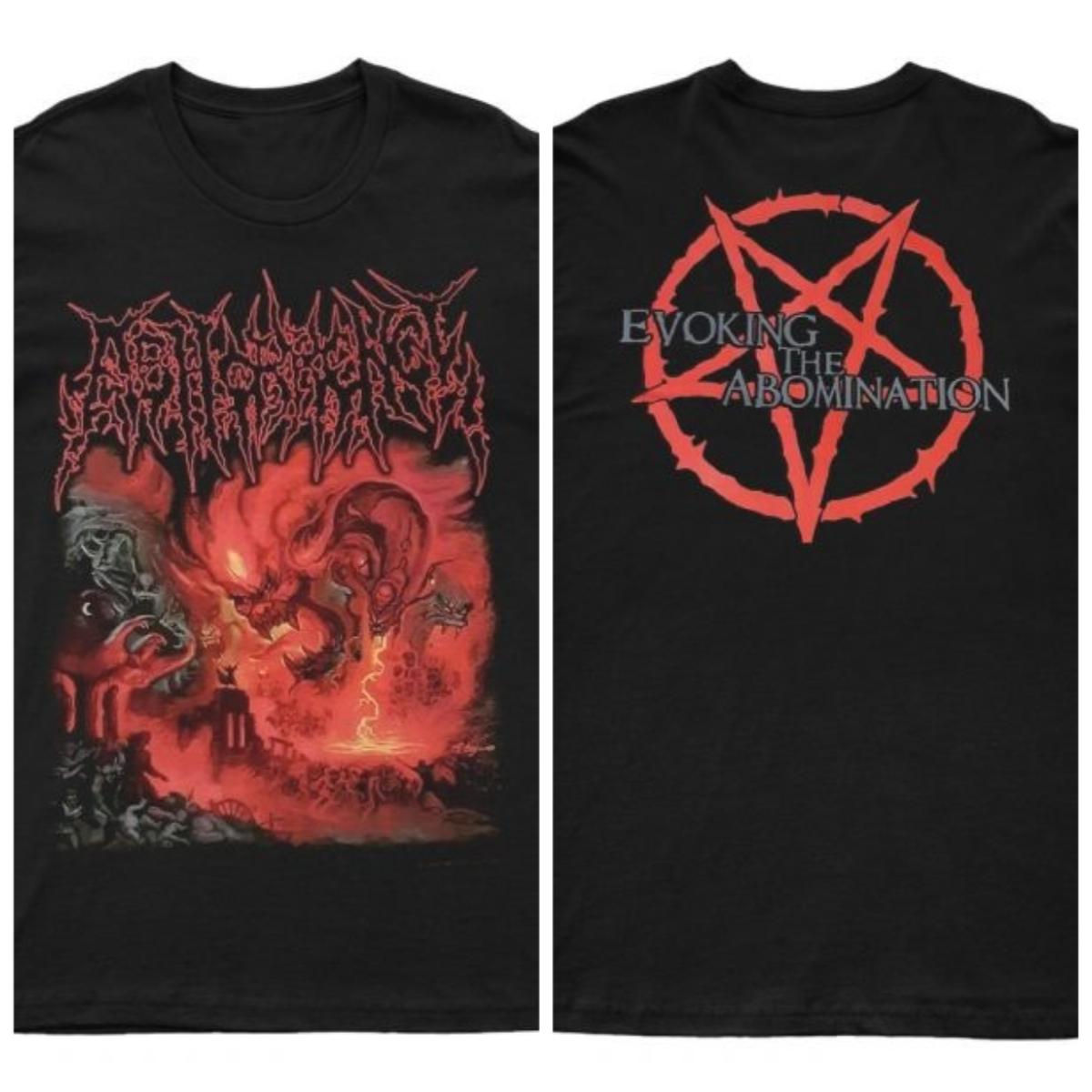 

2025 Новый ABHORRENCE - Вызывающий Ужас Принт Унисекс Уличная Мода Тренд Короткий Рукав Чистый Хлопок Круглый Вырез S