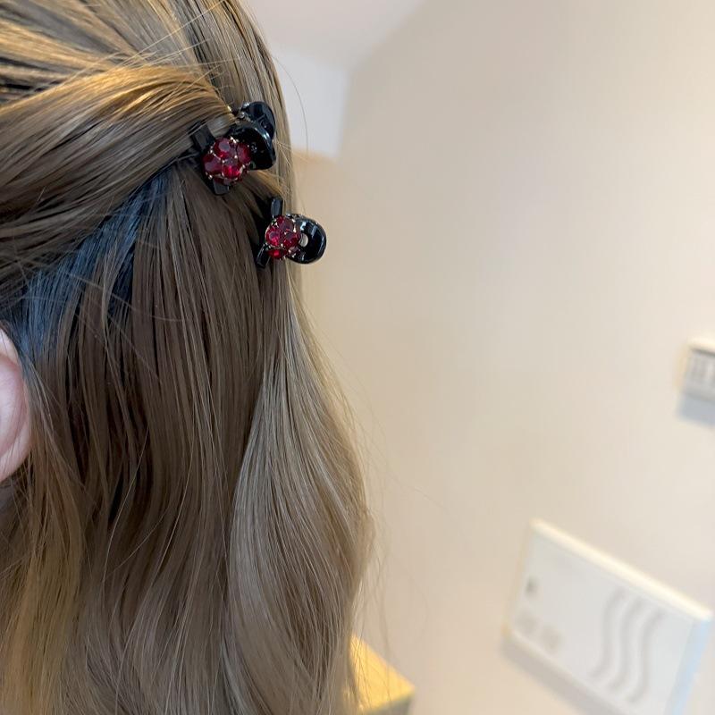 Vintage Mini Claw Clip, Elegant and High-End Rhinestone Bangs and Fringe Hairpin, Headwear Side Hairpin for Women