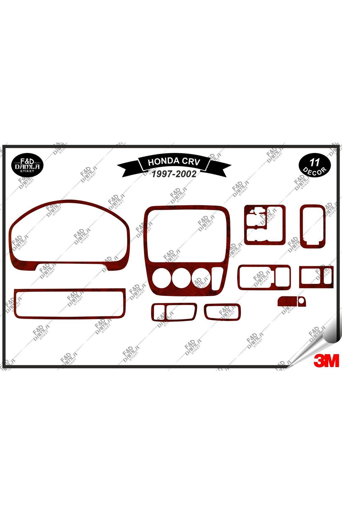 

Honda CRV 1997-2002 Torpido Konsol Trim Göğüs Maun Kaplama Set 11 Parça Maun