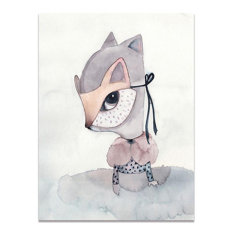 Moderne Nordic Kaninchen Mädchen Engel Wand Kunst Cartoon Leinwand Malerei Spray Farbe Kunst Poster Kinder Baby Kinderzimmer Wandmalereien