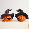 Mini Pumpkin Statue with Witch Hat Halloween Decoration Exquisite Workmanship Cute Pumpkin Figurine Table Festival Decoration