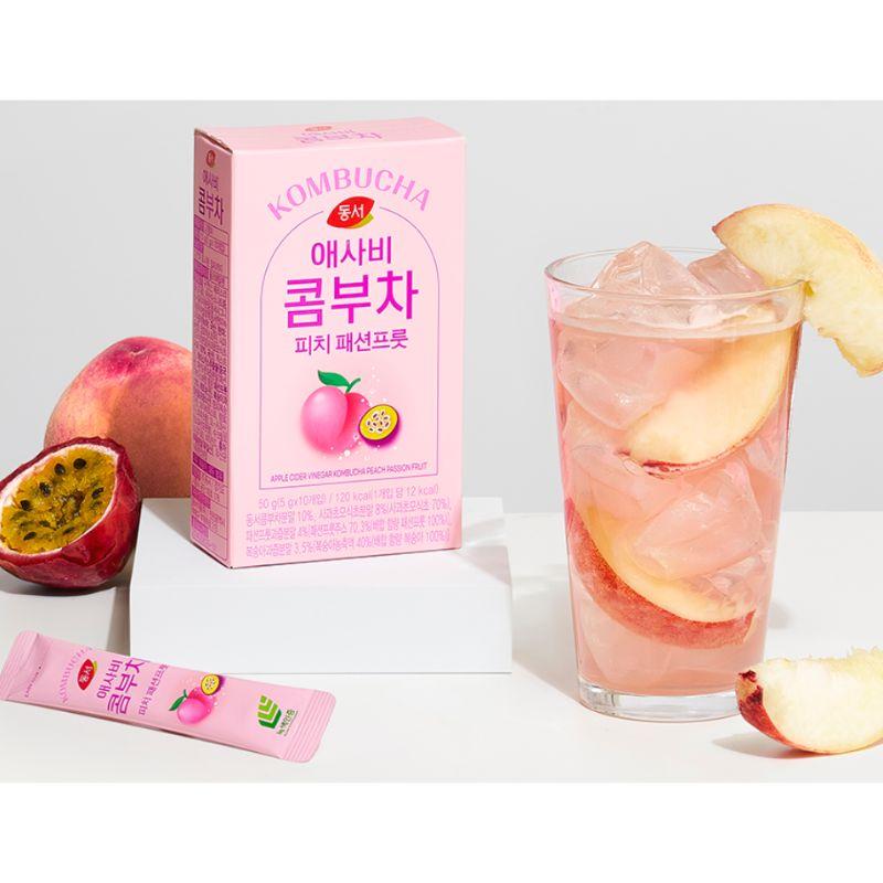 Kombucha Tee Pulver Stick Pfirsich Maracuja Geschmack 5g x 30 Beutel Koreanischer Stil Frucht Tee