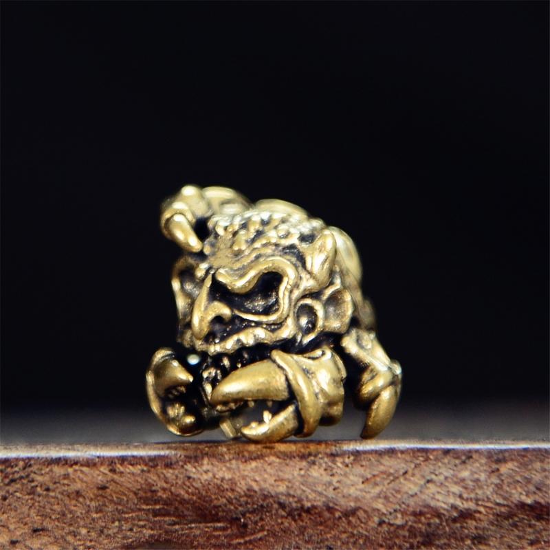 Decorative Pendant Bead with an Ornate Sculpted Scorpion Design and Pass-Through Opening for Custom Lanyard Projects