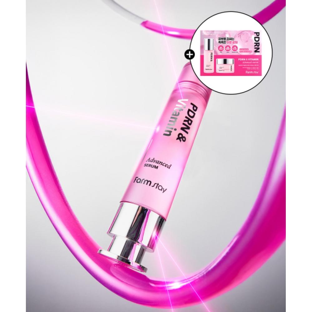 Farmstay Pdrn   Vitamin Advanced Serum 30ml  + Sample Kit Free Serum 30ml x 2