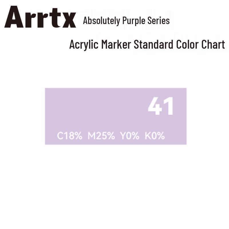 Arrtx Ataishi Akrylový marker s měkkým hrotem, Jeden kus, Absolutní fialová, Styl A/B, 30 barev, Voděodolný, Rychleschnoucí, Krycí.