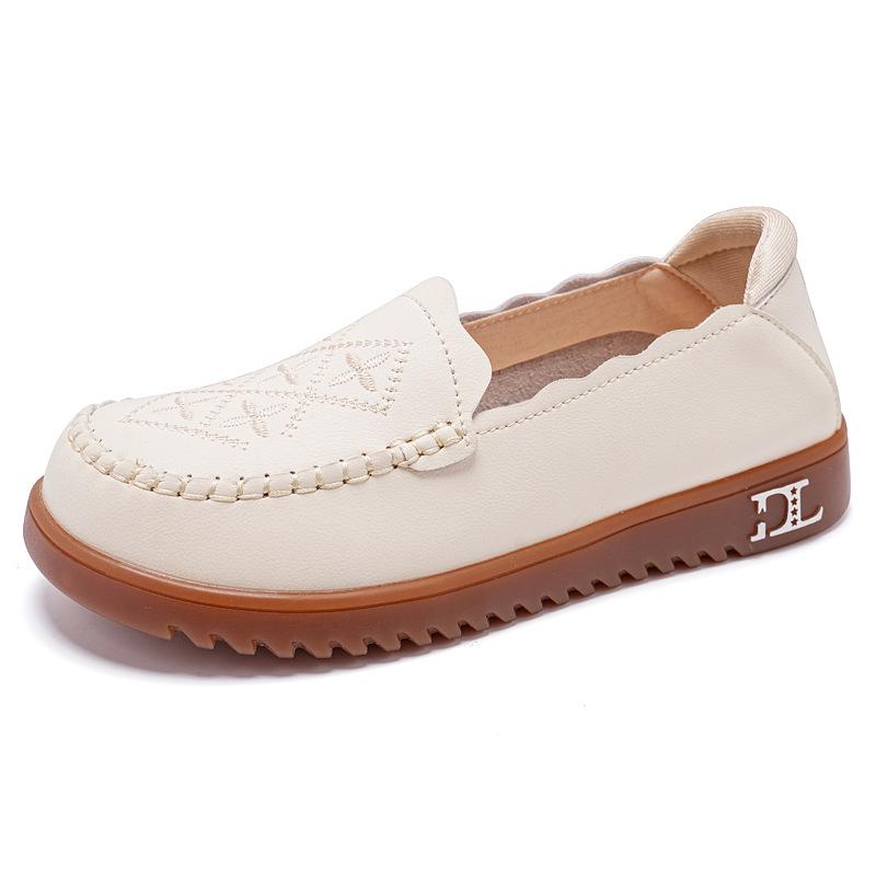 2025 Autumn Plus Size Women's Embroidered Non-Slip Soft Shoes, Sizes 35-42