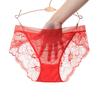 Mesh Seamless Mid-waist Underwear Women Panties Plus Size Sexy Lace Breathable Hip Lift Briefs