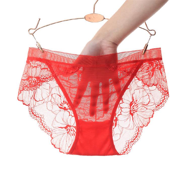 Mesh Seamless Mid-waist Underwear Women Panties Plus Size Sexy Lace Breathable Hip Lift Briefs