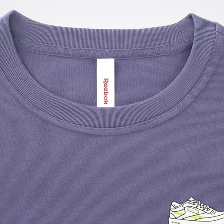 Reebok Crop S/S Tee Series Shoe Graphic Print Short Sleeve T-Shirt Women Tops Purple 23RMS404WGP0