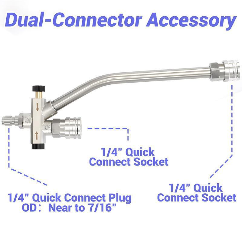 Dual-Function High-Pressure Water Gun with Aluminum Valve and Stainless Steel Nozzle, Foam Pot Attachment, and Five-Color Nozzle Heads