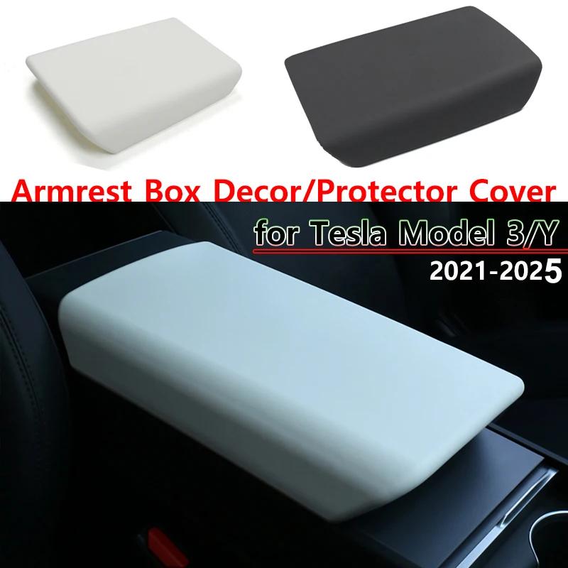 Für Tesla Model 3 Y Juniper Highland 2025 Mittelkonsolen-Armlehnenpolster Kabellose Ladefläche Bildschirm Rückspiegel Schutzrahmen