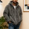 Herren Fleece Kapuzenjacke Winter Warm Reißverschluss Sweatshirt Weiche Atmungsaktive Jacke Lässige Oberbekleidung für Outdoor-Sport und Alltag