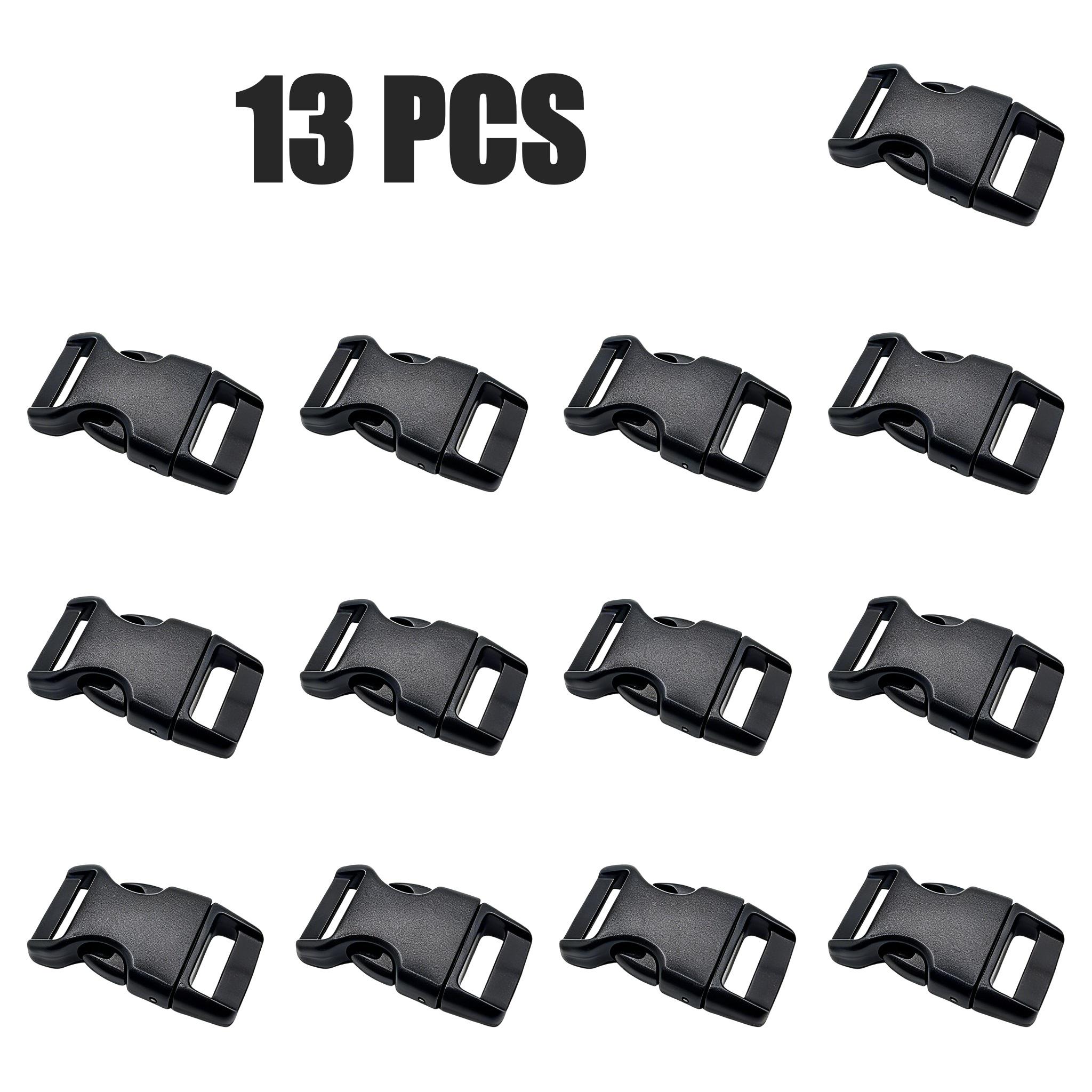 

13Pcs Multicolor Plastic Side Release Buckles, 10/15/20/25mm Webbing Belt Buckles for Pet Straps, Backpacks, DIY Sewing For 10mm Webbing чёрный