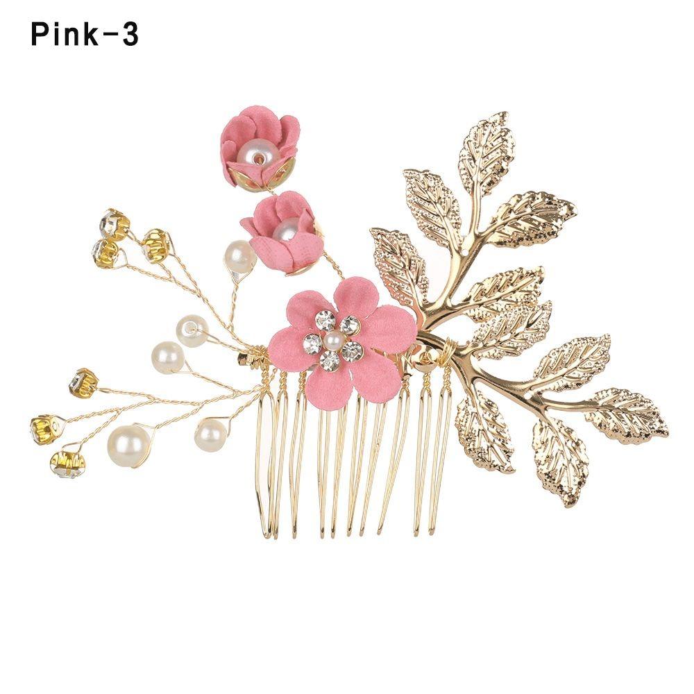 Romantic Bride Hair Jewelry Wedding Bridal Clips Flower Hair Pin Hair Combs Leaves Tiara