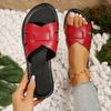 Fashion Women's Black Flat Slippers Open Heel Sandals Casual Beach Shoes Indoor Outdoor Wear Comfortable Slip-On Footwear