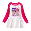 Multi-color Girls Kpop Rumi Zoey Mira Hunters Print Pleat Mesh Dress