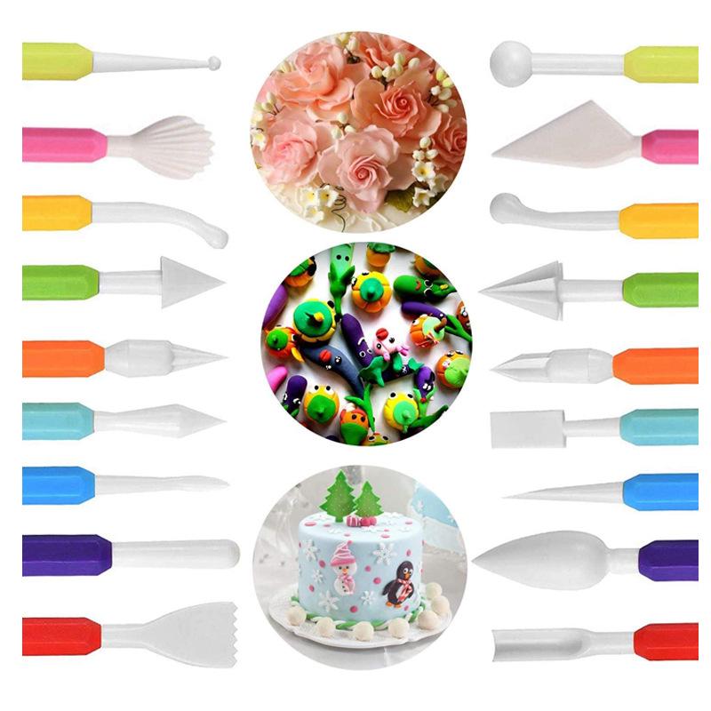 9-Piece Colorful Pottery Sculpting & Modeling Tools Set with 18 Heads