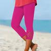 Women's Casual -Color Slim Base Cut-out Cropped Pants