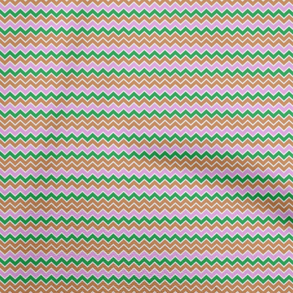 oneOone Cotton Flex Olive Green Fabric Chevron Sewing Material Print Fabric By The Yard 40 Inch