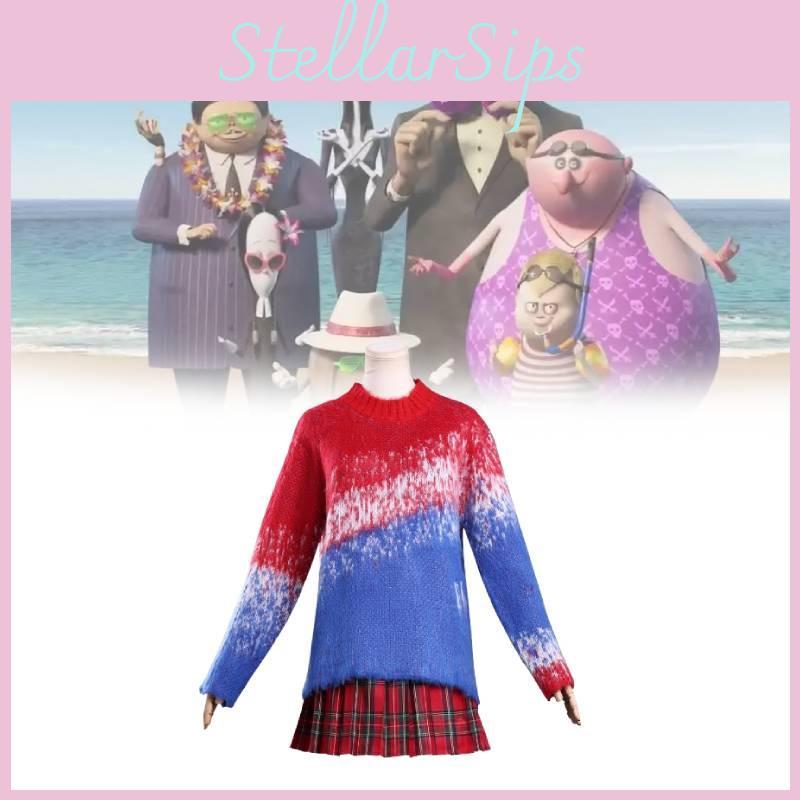 Family Addams 2 Character Cosplay Dress Polyester Fabric Game Anime Role Play