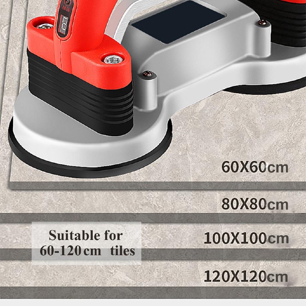 21V bærbar flisemaskin 60-120mm flisvibrator sugekopp justerbar automatisk gulvvibrator nivelleringsverktøy