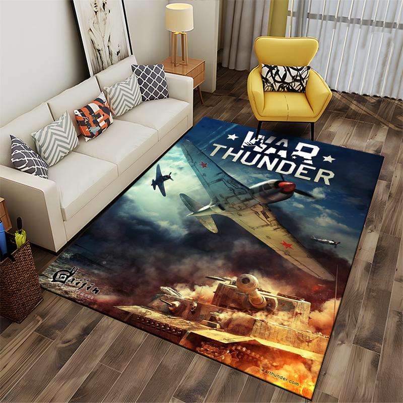 "War Thunder Themed Rug Decor" Non-slip Rug Suitable for Living Room and Bedroom Sofas.