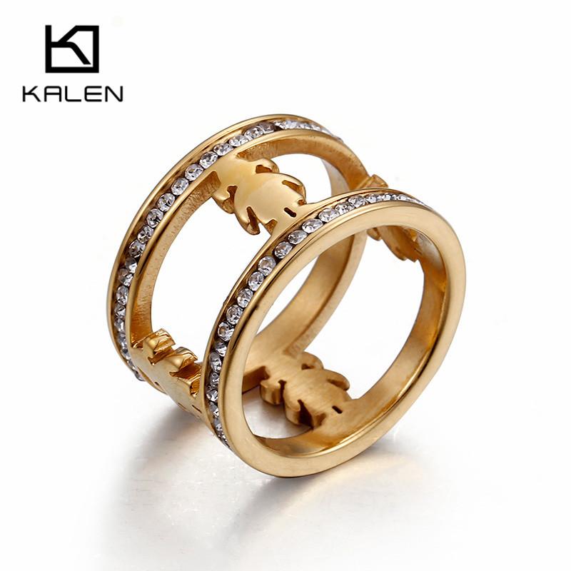 Roman Numeral Rhinestone Jewelry Stainless Steel Girl Pattern Charm Ring Ladies Mom Holiday Gift Size6-9