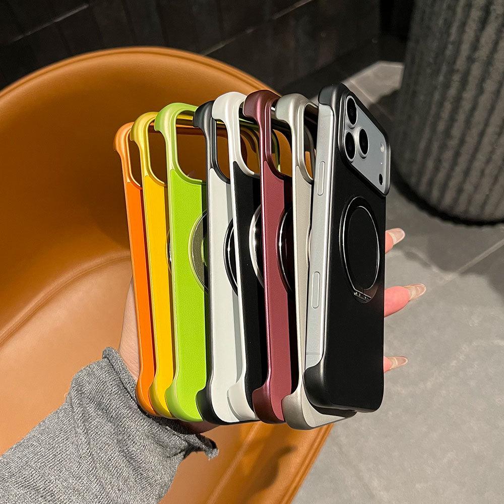 Applicable to iPhone13-17 ultra-light and thin borderless leather bracket mobile phone case Apple Huawei Xiaomi protective case