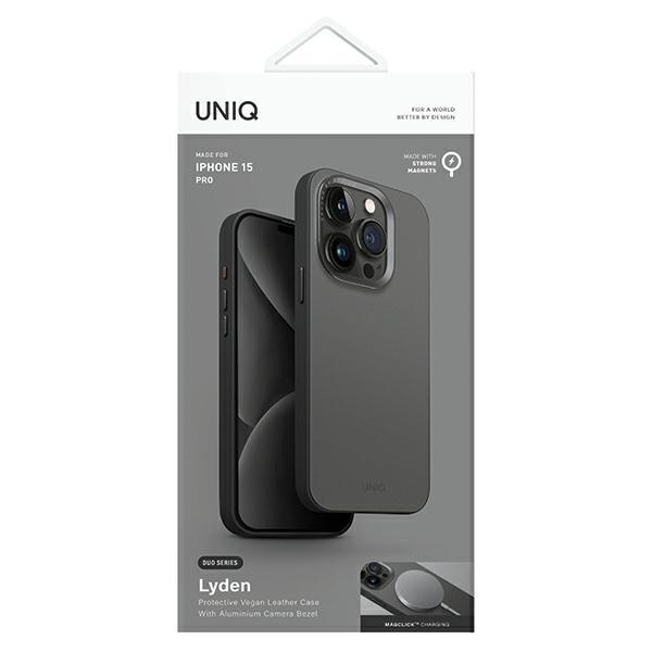 UNIQ Lyden DS iPhone 15 Pro 6.1" Magclick Charging Case Grey-black