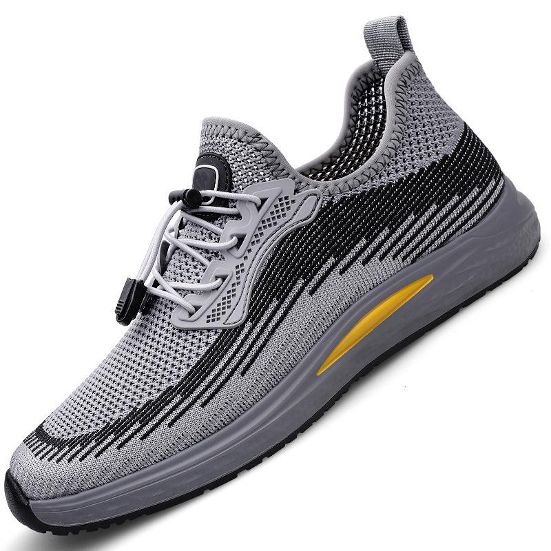 

Обувь Новые кроссовки из летучего трикотажа, повседневные, дышащие и удобные, обувь для папы, повседневная обувь для дедушки, мягкая обувь для ходьбы, мужская обувь 46 серый
