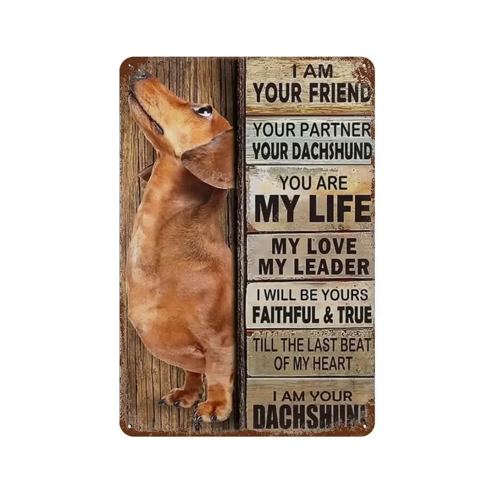 1Pc Vintage Funny Dachshund Dog Doberman Metal Aluminum Signs Napkins My Lord Metal Poster Dachshund Art Metal Plaque Wall De