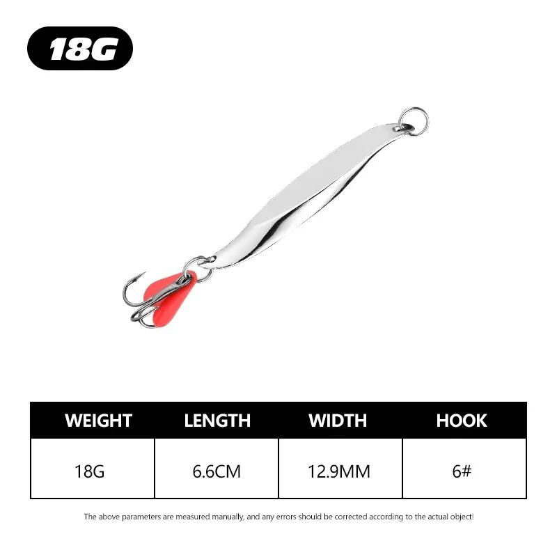 1× #7g/10g/18g/28g S-shaped Oblique Cut Angle Flash Iron Plate Lure  Fishing Baits Trolling Red Heart Metal Jig Sea Fishing Lure